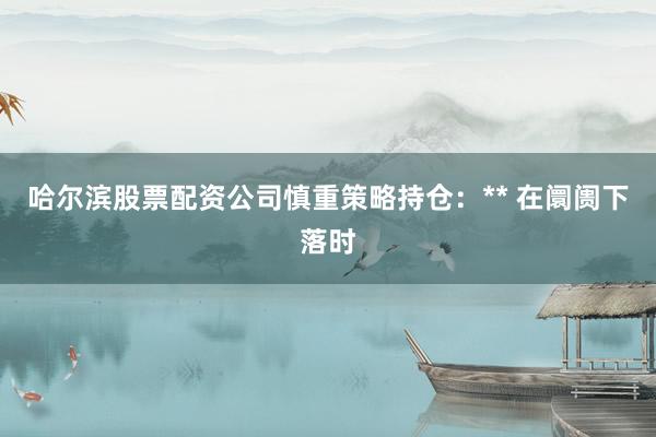 哈尔滨股票配资公司慎重策略持仓：** 在阛阓下落时